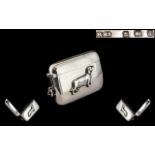 Edwardian Period 1902 - 1910 Finest Quality Silver - Novelty Hinged Vesta Case,