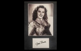 Movie Interest - Photograph of Jane Russell with Autograph.