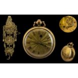 George Graham of London - Wonderful Gilt Metal Verge Key Wind Open Faced Pocket Watch. c.1805.