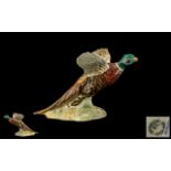 Beswick - Hand Painted Bird Figure ' Pheasant on Base ' Flying Upwards. Model No 849. Designer A.