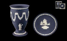 Portland Blue Jasper Wedgwood two pieces to include: Mother Plate 6.