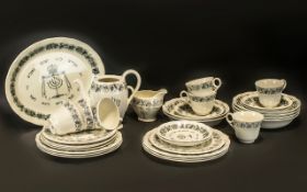 Grindley Royal Cauldon 'Passover' Tea Service, comprising 8 teacups, 6 saucers, 6 side plates, 6