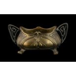 WMF Brass Plated Flower Bowl with inner liner in the Art Nouveau style of the period.