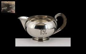 Danish - 20th Century Contemporary Designed Sterling Silver Milk Jug of Excellent Proportions and