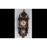 Late 19th Century Walnut Drop Dial Wall Clock cream dial with Arabic numerals.