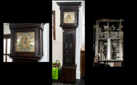 An 18thC Oak Cased Long Case Clock, brass square face 30 hour movement,