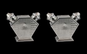 Art Deco Period Super Pair Chrome Salt and Pepperettes of pleasing design / form. Reg no.