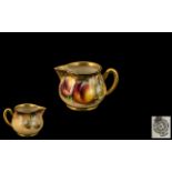 Royal Worcester Hand Painted Miniature Jug, 'Fallen Fruits - Peaches',