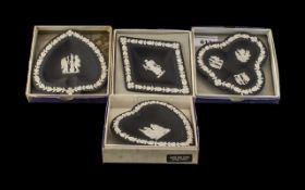 Black Jasper Wedgwood four round dishes card suite to include: sweet dish diamond, sweet dish spade,