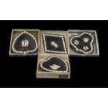 Black Jasper Wedgwood four round dishes card suite to include: sweet dish diamond, sweet dish spade,