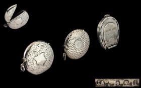 Antique Period - Good Quality Trio of Silver Vesta Cases ( 3 ) All Fully Hallmarked.