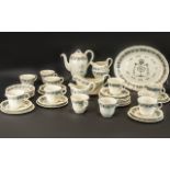 Royal Cauldron Passover ware Black Litho circa 1950's 44 pieces tea set for 12 people.