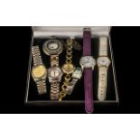 Collection of Ladies Watches comprising Red Herring metal strap; R & G gold decorative strap watch;