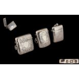 Fyne Quality Trio of Silver Vesta Cases.