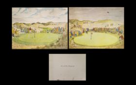 Golf Prints In Original Folder for 100th