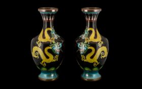 Pair of Chinese Cloisonne Vases decorate
