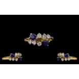 18ct Gold - Good Quality Sapphire and Di
