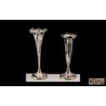 A Pair of Solid Silver Antique Tulip Vas