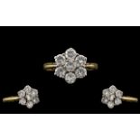 18ct Gold Attractive Diamond Set Cluster