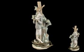 Lladro Handpainted Figural Porcelain Lam