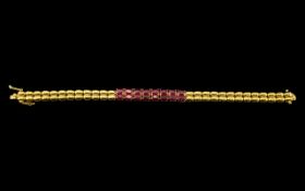 Ruby Band Bracelet, a double row of sixt
