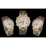 Seiko Quartz - Gents Steel Chronograph Wrist Watch with Alarm Facility, Features White Dial,