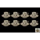 Richard Ginori Porcelain Comprising 8 Coffee Cans And Saucers,