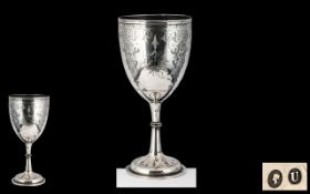 George Unite Sterling Silver Chalice with Chased Design to body and base.