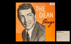 Dean Martin Autograph on Reverse Cover - L.P Record ' Dean Sings '