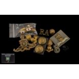 Twelve Miscellaneous Military Badges and Buttons,