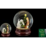 Coalport First Edition - Hand Painted ' The Snowman Christmas Friends ' Glitter Globe. Date 2002.