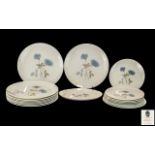 A Collection of Wedgwood Bone China 'Ice Rose' design Dinner Ware comprising of 9 dinner plates,