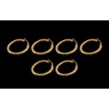 Collection of 9ct Gold Hoop Earrings ( 3 ) Pairs In Total.