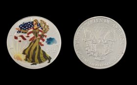 United States of America Silver Dollar, Enamelled - Date 2004. Silver Purity 1 oz of .