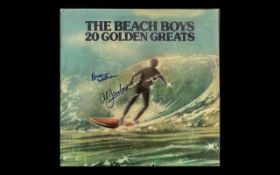 The Beach Boys Autographs of Brian Wilson and Al Jardine on LP sleeve '20 Golden Greats',