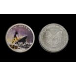 United States of America Silver Dollar ( Enamelled ) Date 2005. R.M.S.Titanic - Legend of The Seas.