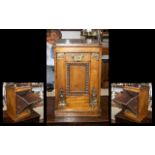 Late Victorian Walnut Coal Box, with a fall down front with brass hinges,