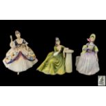 Three Royal Doulton Figures comprising: 'Secret Thoughts' HN 2382, height 7.