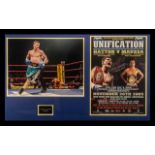 Boxing Interest - Framed Photograph of Ricky 'Hitman' Hatton with signed poster from the