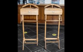 Pair of Gentleman's Oak Coat Racks,