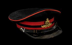 Honourable Artillery Company (HAC) Officers No1 Dress Peaked Cap in dark blue barathea with an