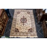 A Genuine Excellent Quality Cashmere Ivory Ground Carpet/Rug.