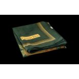 Christian Dior Scarf Vintage Classic in dark green and gold design, measures 20" square.