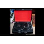 Portable Home Turntable made by Sainsbury's, in black hard shell carrying case. Please see images.