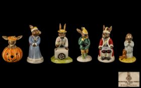 Royal Doulton Collection of Hand Painted Porcelain Bunnykins Figures ( 6 ) In Total.