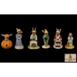 Royal Doulton Collection of Hand Painted Porcelain Bunnykins Figures ( 6 ) In Total.