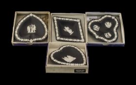 Black Jasper Wedgwood four small 'playing card suits' dishes to include: sweet dish diamond,