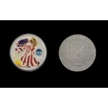 United States of America Liberty Silver Dollar - Enamelled and Date 2004. 1 oz of Fine Silver .999.