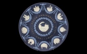 Wedgwood Three Colour Christmas Decade Plate tenth anniversary edition detailed with white, pale