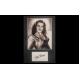 Movie Interest - Photograph of Jane Russell with Autograph. Framed and mounted behind glass, this